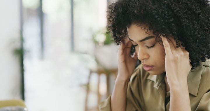 woman worried about election